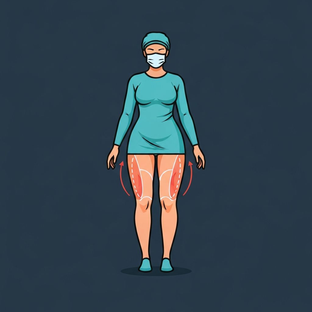 تحت الأفخاذ والساقين